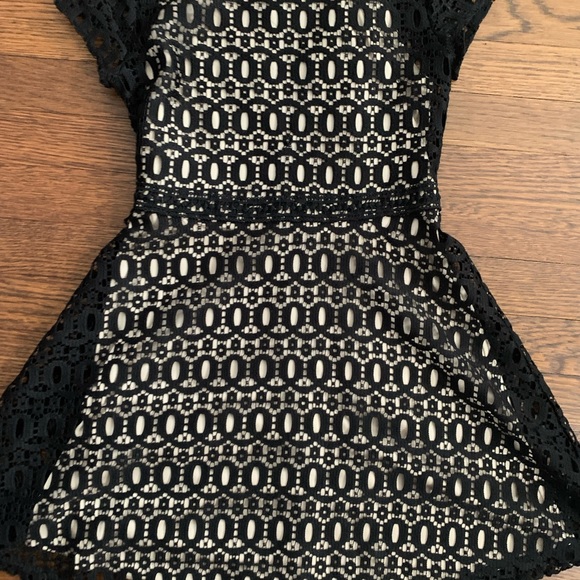 AllyB girls black lace dress with nude underlining - Picture 3 of 5